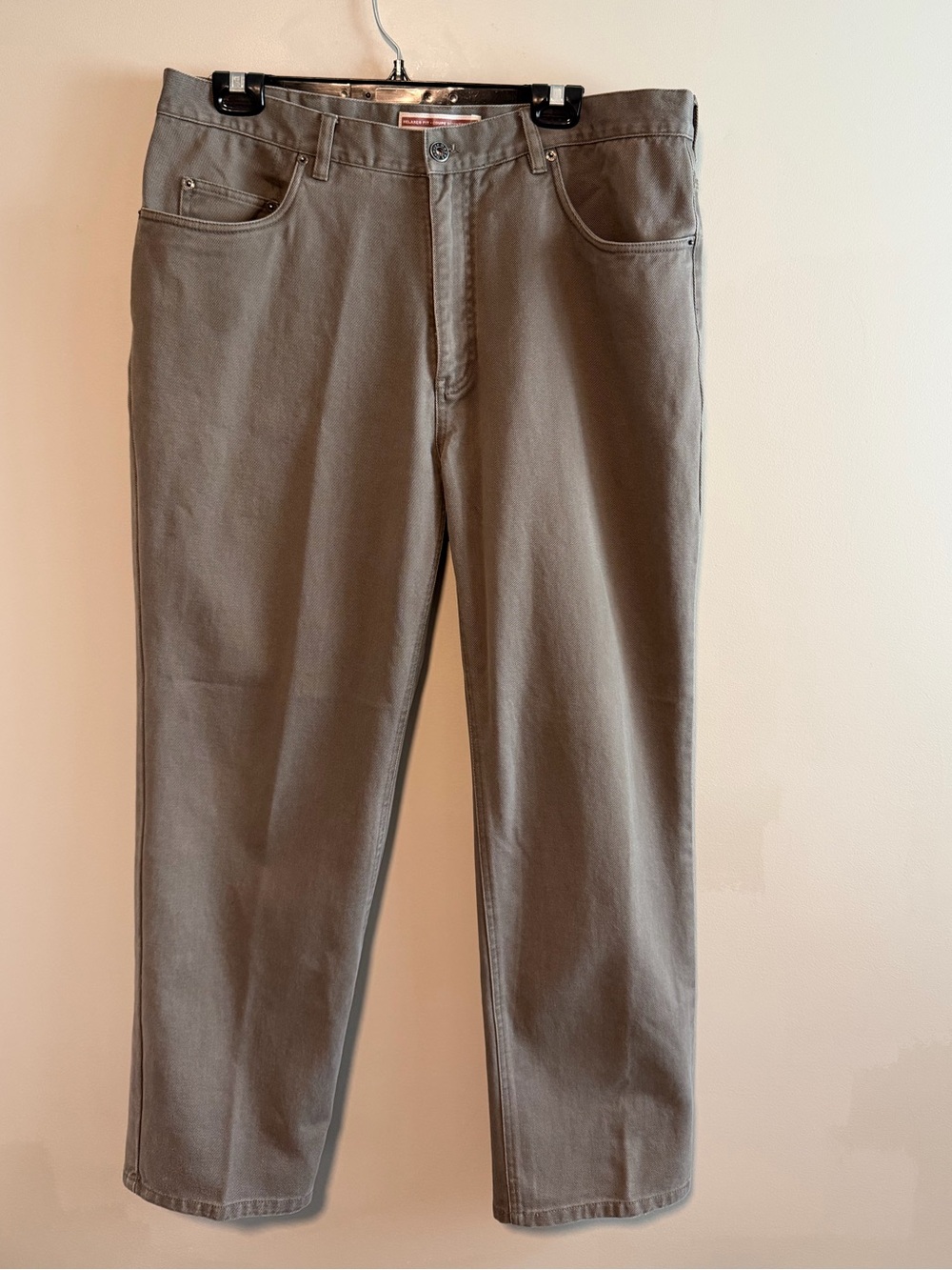 Men’s Relaxed Fit Cotton Pants 38x30 Denver Hayes Taupe Brown